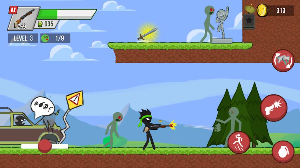 Download Stickman vs Zombies [MOD coins] for Android
