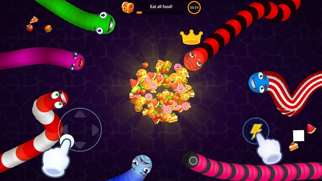 Download Snake vs Worms: Fun .io Zone [MOD Unlimited coins] for Android