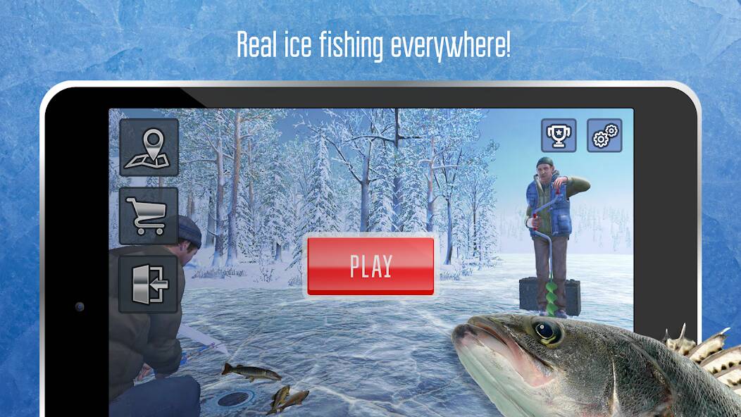 Download Ice fishing game. Catch bass. [MOD Unlimited money] for Android